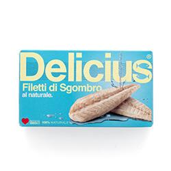 Filetti di Sgombro Grigliato al Natu. 85g DELICIUS / Natürlich gegrillte Makrelenfilets 85g DELICIUS