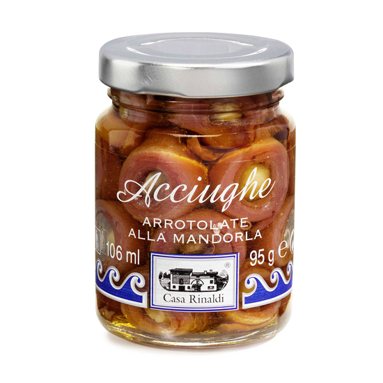 Acciughe Arrotolate alla Mandorla / Sardellen mit Mandeln 95 g CASA RINALDI