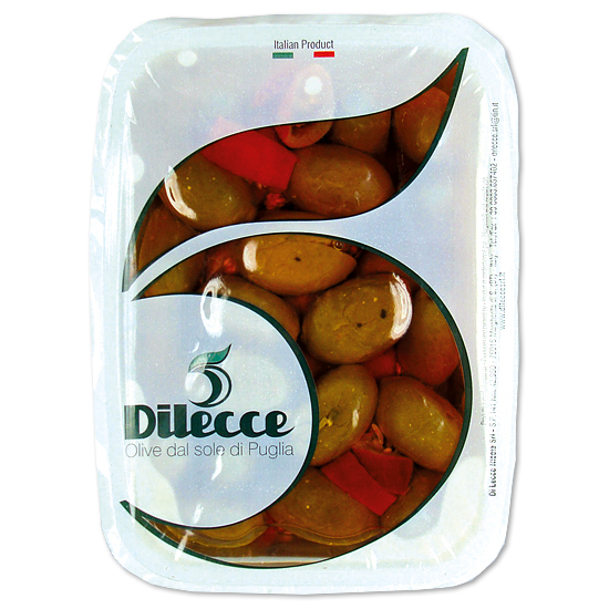 Olive Verdi Piccanti / scharfe Oliven 400 g DI LECCE