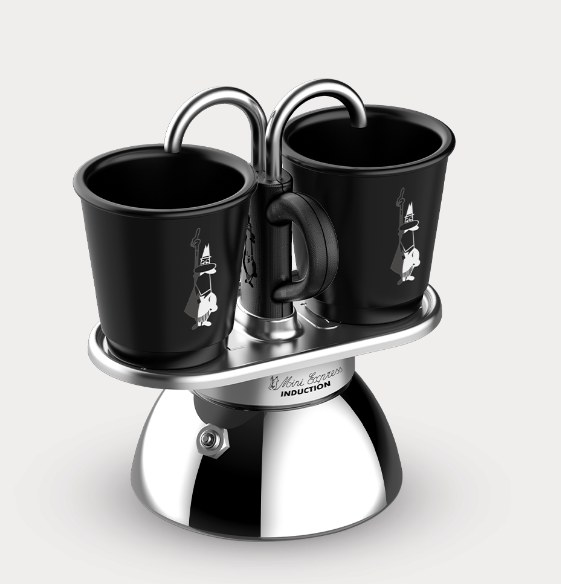 Caffettiera Mini Induction da 2+2 Tazze BIALETTI / Espresso Maschine für 2 Tassen + Tassen