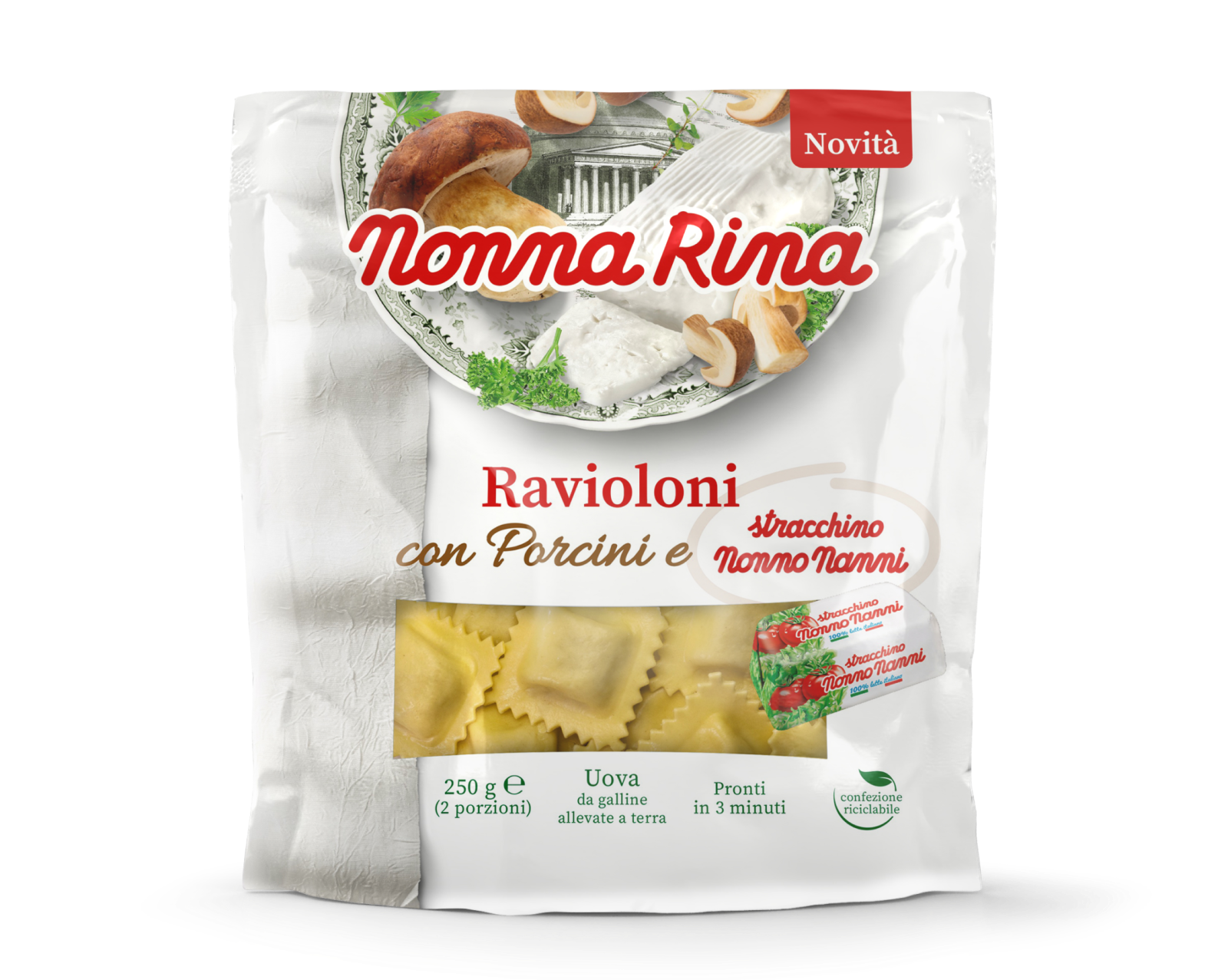 Ravioloni Porcini e Stracchino 250g NONNO NANNI