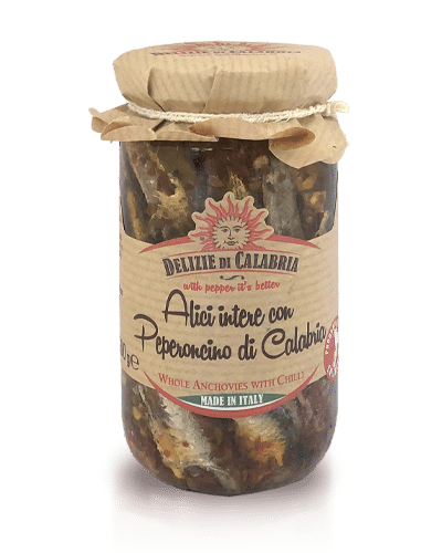 Alici intere con Peperoncino 200g DELIZIE DI CALABRIA / Sardelle mit scharfes Chili