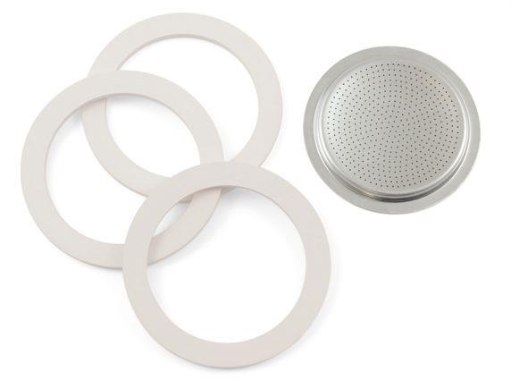 Guarnizioni 3 Stück + Piastrina da 1 Tazza BIALETTI / Dichtung + Filter für Espresso Kanne