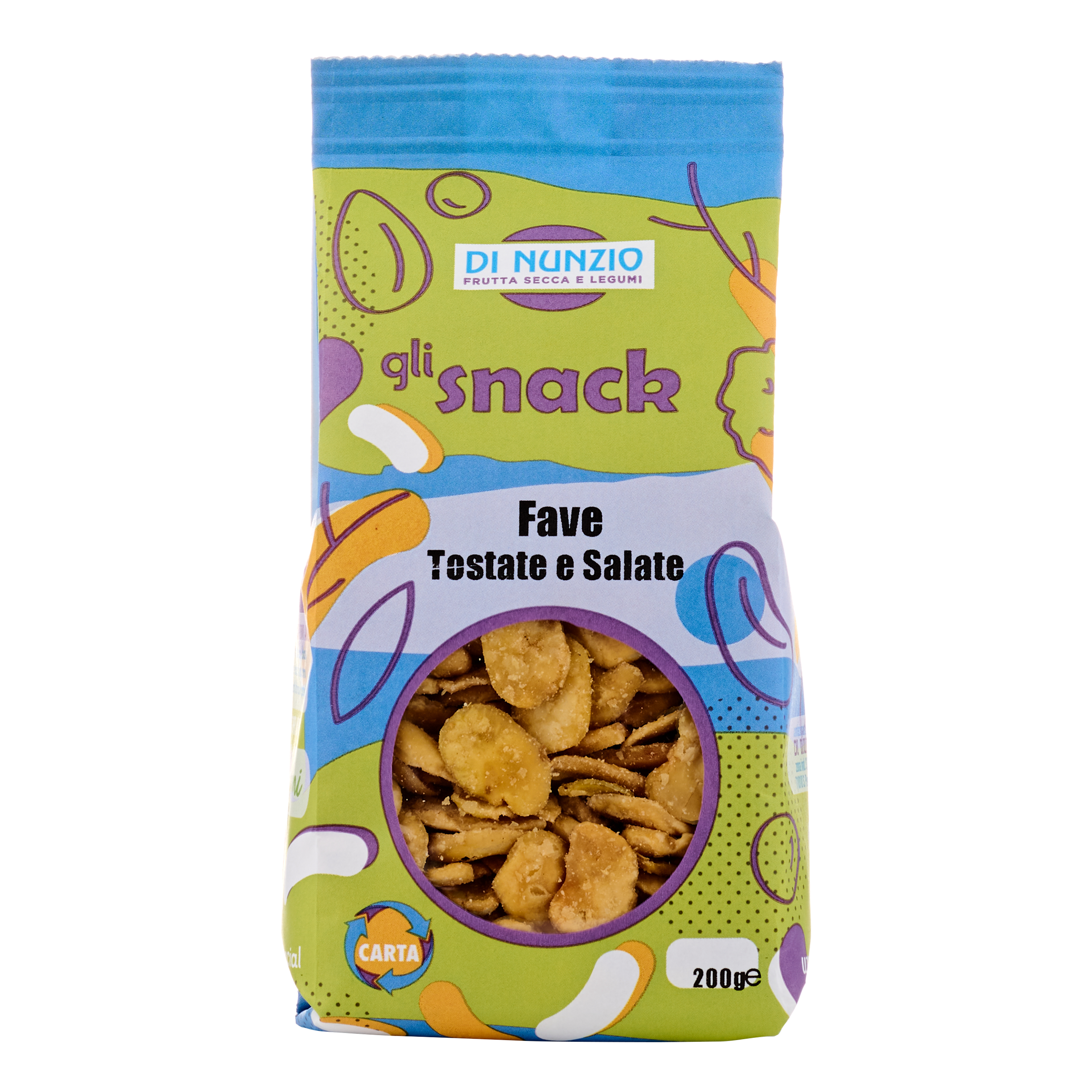 Gli Snack Fave Tostate e Salate 200g DI NUNZIO